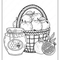 printable fall harvest pdf coloring page