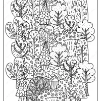 printable fall trees pdf coloring page