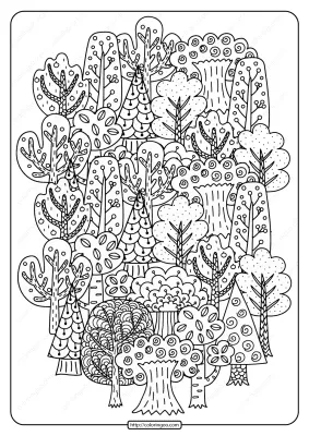 Printable Fall Trees Pdf Coloring Page