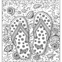 printable flip flops pdf coloring page