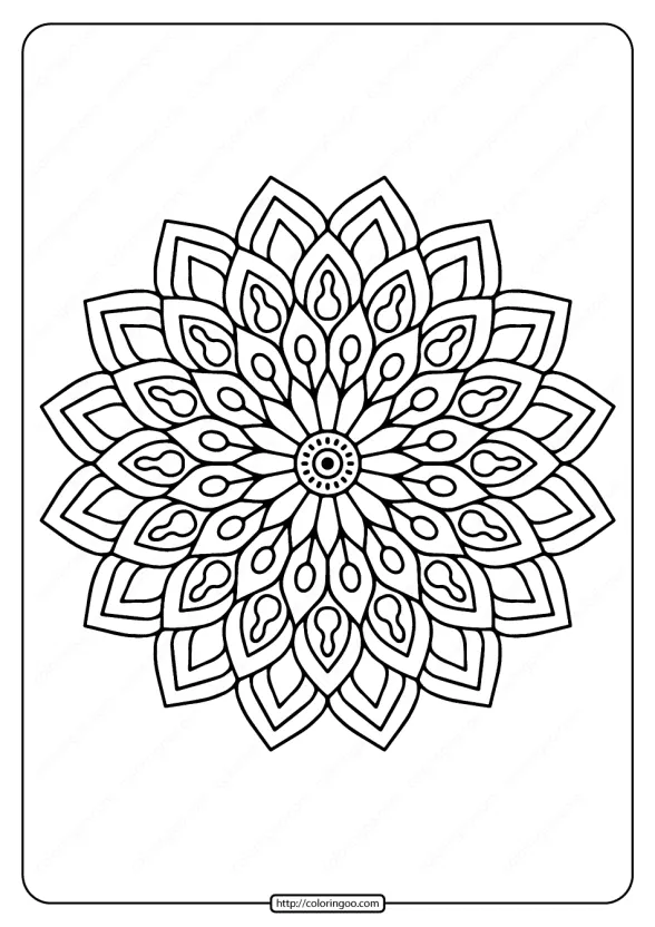 printable flower mandala pdf coloring page