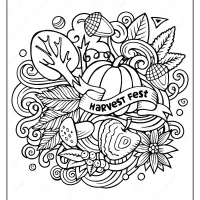printable harvest fest pdf coloring page