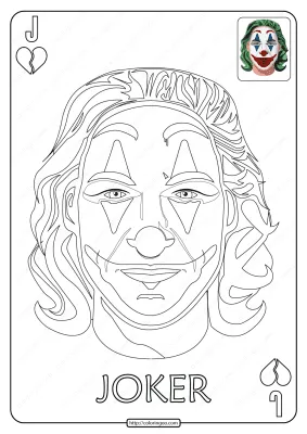 Printable Joker Card Pdf Coloring Page