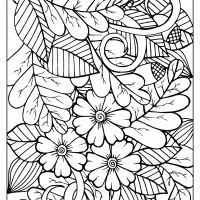 printable leaves and acorns coloring page