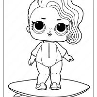 printable lol surprise surfer babe coloring page