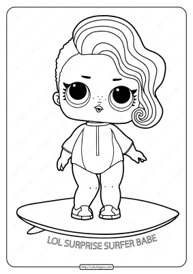 Printable Lol Surprise Surfer Babe Coloring Page