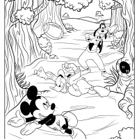 printable mickey and friends fall football coloring page