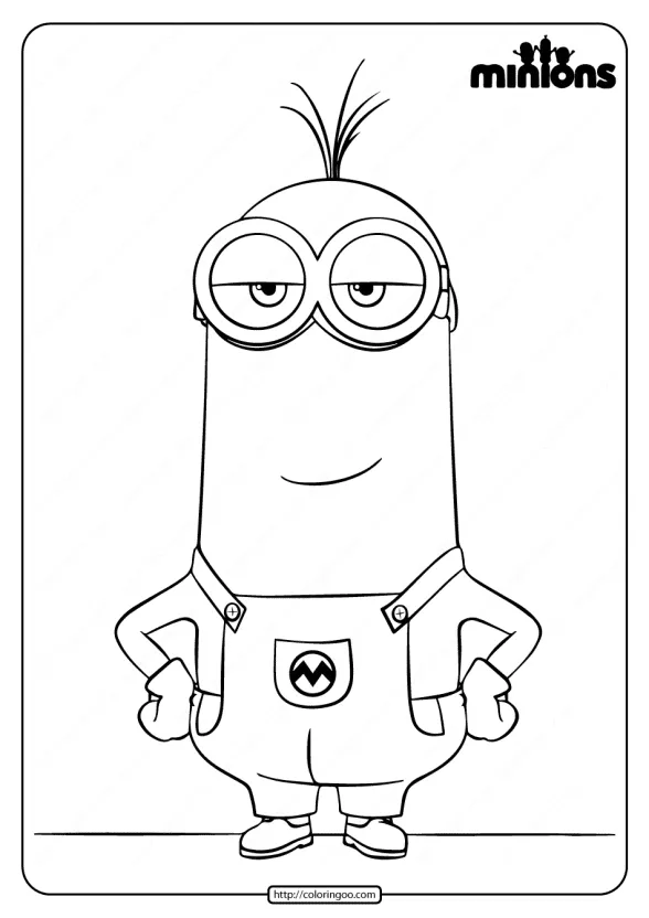 printable minions kevin pdf coloring book