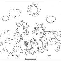 Printable Mom Dad and Baby Calf Coloring Page 14 printable mom dad and baby calf coloring page e1588356245402