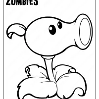 Plants vs Zombies Peashooter Coloring Page 10 printable plants vs zombies peashooter coloring page