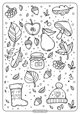 Printable Signs of Fall Pdf Coloring Page