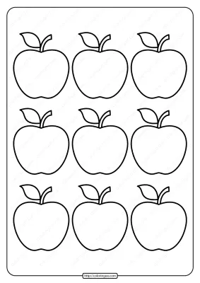 Printable Simple Apple Outline 9 Coloring Page