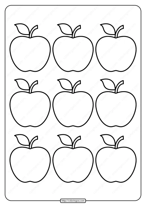 printable simple apple outline 9 coloring page