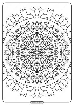 Printable Spring Mandala Pdf Coloring Page