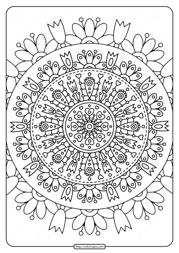 printable spring mandala pdf coloring page
