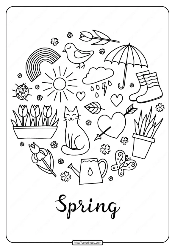 Printable Spring Pdf Coloring Book 1 printable spring pdf coloring book