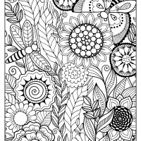 printable summer flowers pdf coloring page