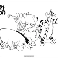 printable winnie the pooh and friends coloring page
