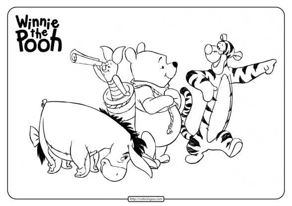 Winnie the Pooh and Friends Coloring Pages 1 printable winnie the pooh and friends coloring page