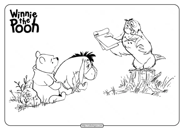 Printable Winnie The Pooh and Owl Coloring Page 1 printable winnie the pooh and owl coloring page 1