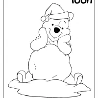 printable winnie the pooh santa coloring page
