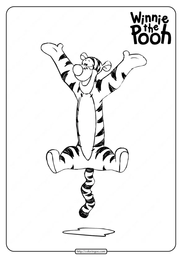 Printable Winnie the Pooh Tigger Coloring Page 1 printable winnie the pooh tigger coloring page
