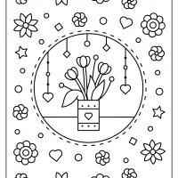 Spring Flowers in a Vase Pdf Coloring Page 29 spring flowers in a vase pdf coloring page