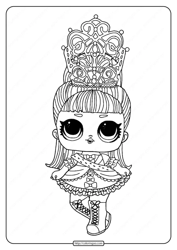 LOL Surprise Hairgoals Her Majesty Coloring Page 1 LOL Surprise Hairgoals Her Majesty Coloring Page