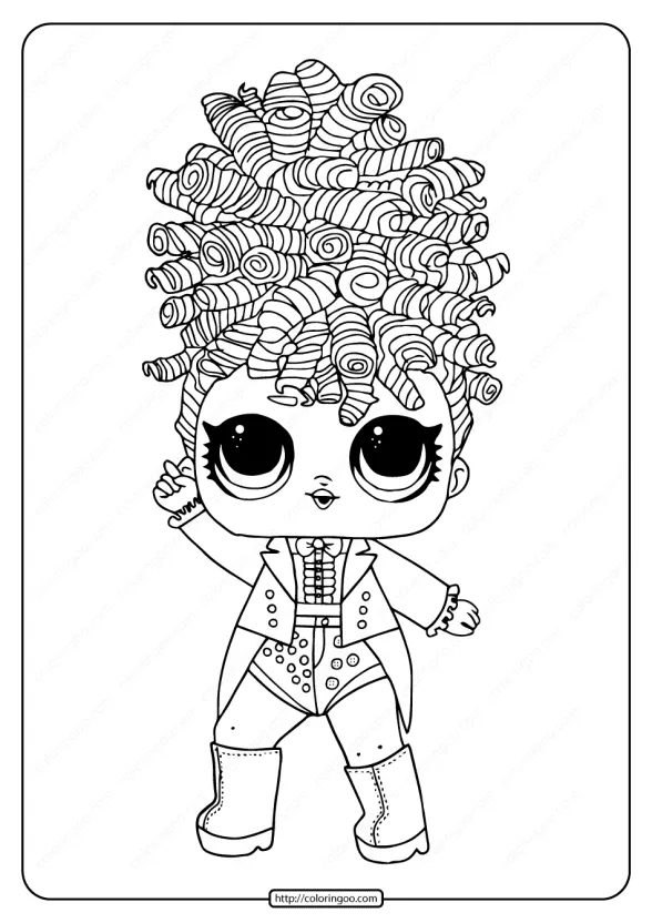 LOL Surprise Hairgoals Miss Jive Coloring Page 1 LOL Surprise Hairgoals Miss Jive Coloring Page