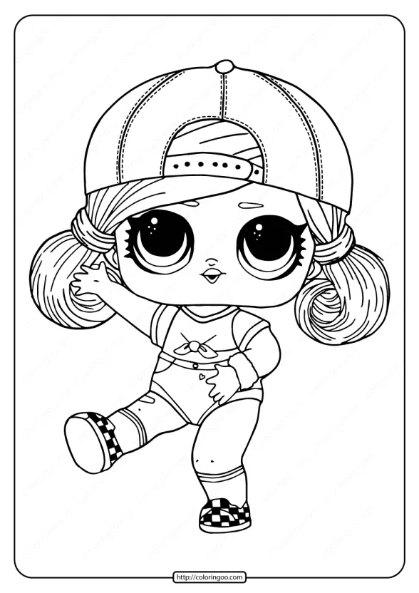 LOL Surprise Hairgoals Sk8er Grrrl Coloring Page 1 LOL Surprise Hairgoals Sk8er Grrrl Coloring Page