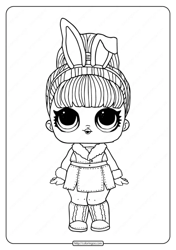 LOL Surprise Hairgoals Snow Bunny Coloring Page 1 LOL Surprise Hairgoals Snow Bunny Coloring Page