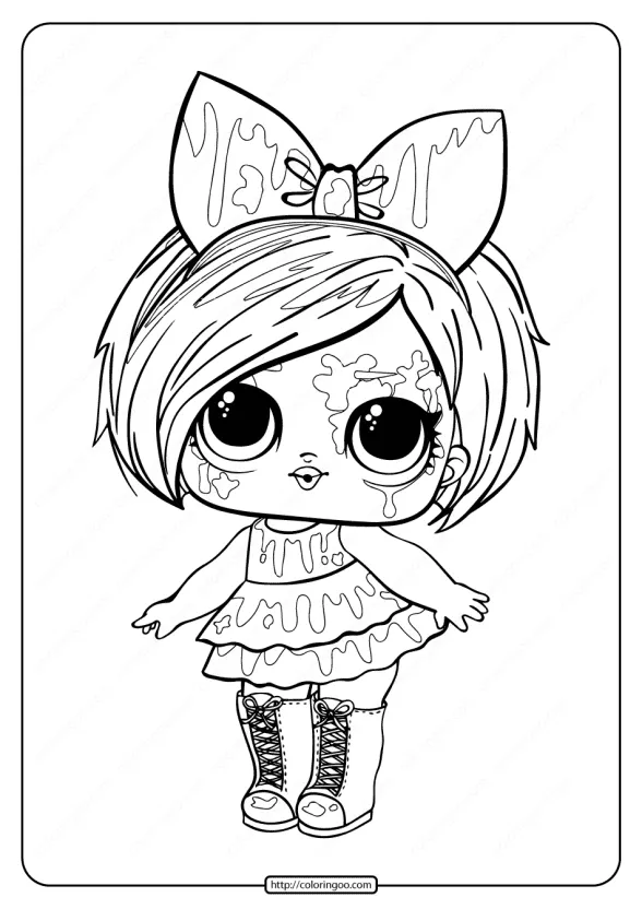 LOL Surprise Hairgoals Splatters Coloring Page 1 LOL Surprise Hairgoals Splatters Coloring Page