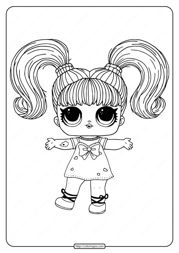 LOL Surprise Hairgoals Yang Q.T. Coloring Page 1 LOL Surprise Hairgoals Yang Q T Coloring Page