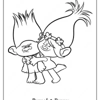 Printable Trolls Branch and Poppy Pdf Coloring Page 14 free printable branch and poppy pdf coloring page