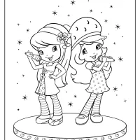free printable cherry strawberry onstage duet coloring