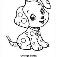 free printable cherrys puppy cinnapup coloring page