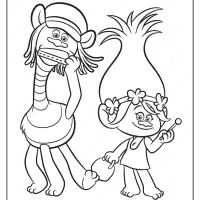 Printable Trolls Cooper and Poppy Coloring Page 7 free printable cooper and poppy pdf coloring page
