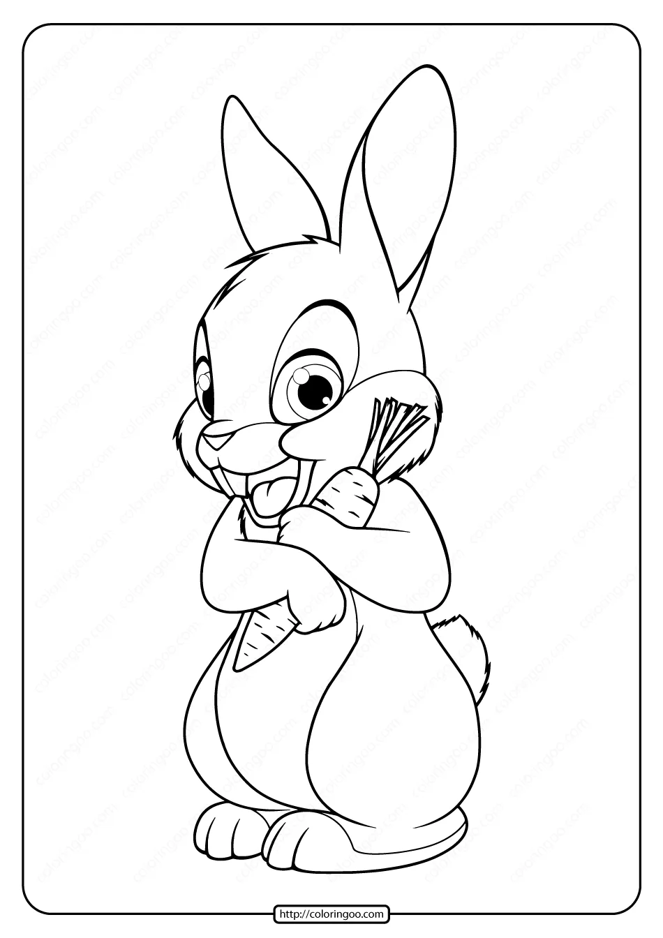 Free Printable Cute Bunny Rabbit Pdf Coloring Page 1 free printable cute bunny pdf coloring page