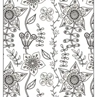 free printable floral pattern pdf coloring page