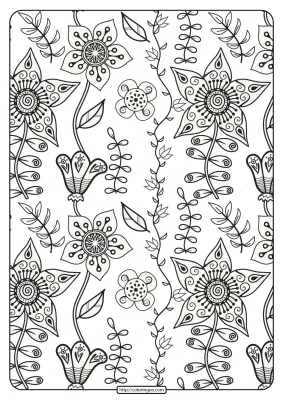 Free Printable Floral Pattern Pdf Coloring Page