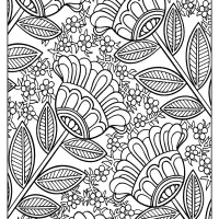 free printable four big flowers coloring pages