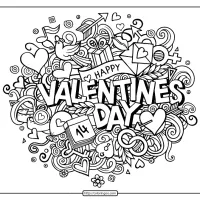 free printable happy valentines day pdf coloring page