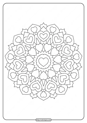 Free Printable Heart Mandala Pdf Coloring Page