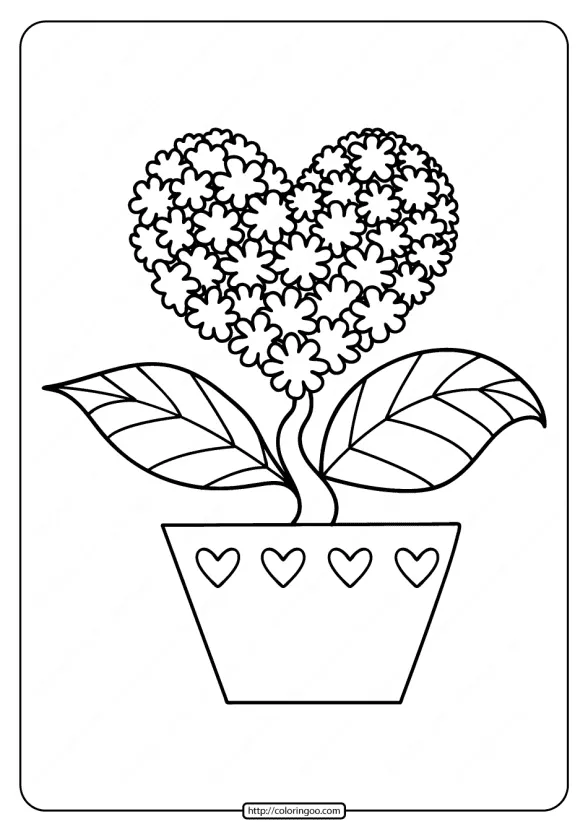 Free Printable Heart Shaped Flower Coloring Page 1 free printable heart shaped flower coloring pages