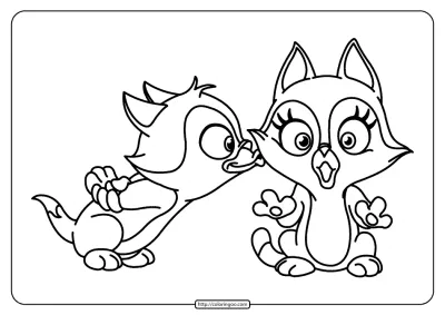 Free Printable Kissing Cat Pdf Coloring Page