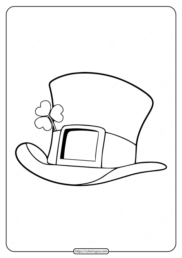 Printable Leprechaun Top Hat Pdf Coloring Page 1 free printable leprechaun top hat coloring page 1