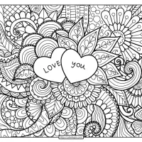 free printable love you zentangle pdf coloring page e1589297523447