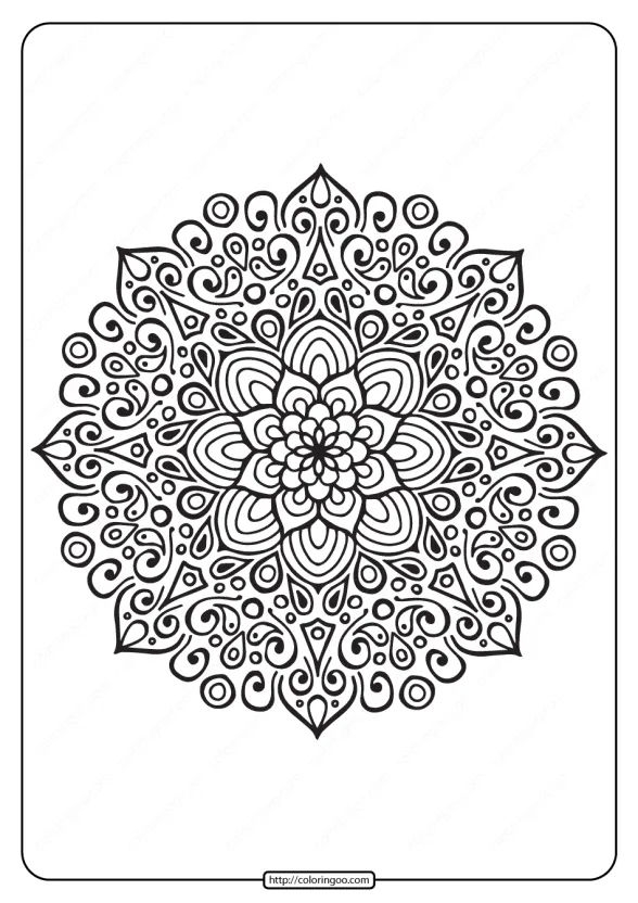 Free Printable Mandala Outline Pdf Coloring Page 1 free printable mandala outline coloring page