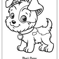 free printable plums puppy pitterpatch coloring page