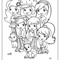 printable strawberry shortcake and friends coloring page